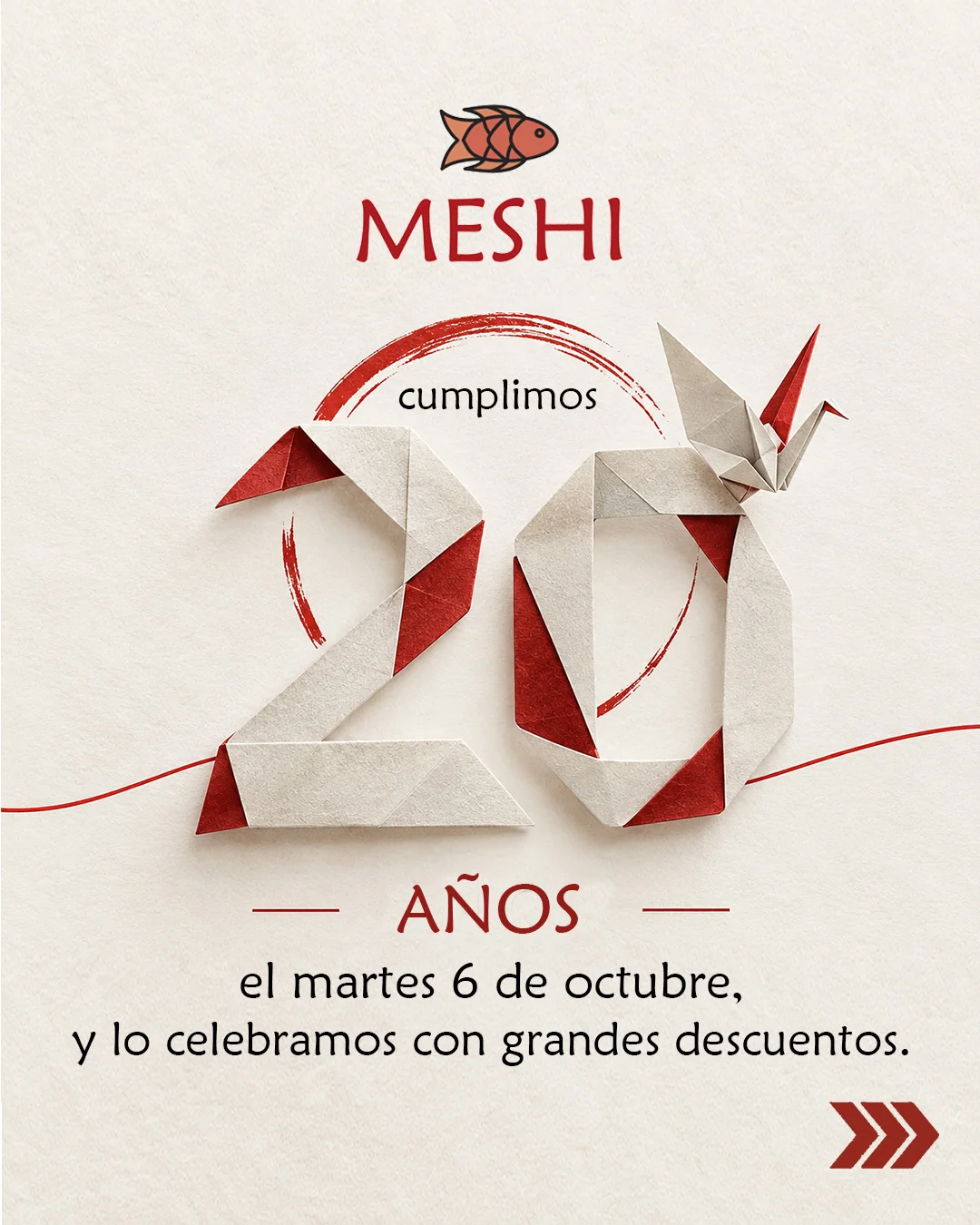 Meshi cumple 20 años el martes 6 de octubre y lo celebra con grandes descuentos